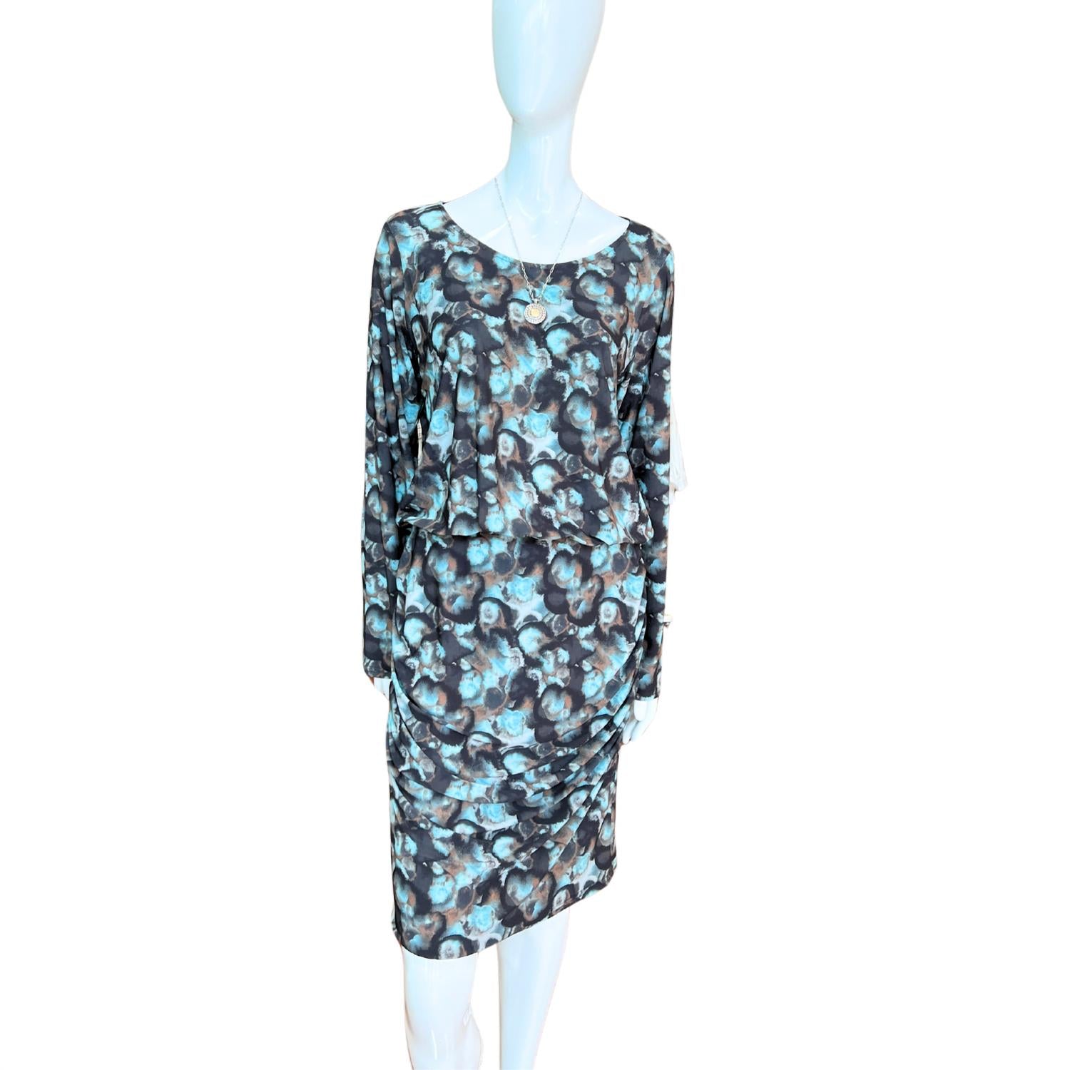 Viereck - Women's Abstract Mini Dress With Ruched Sides