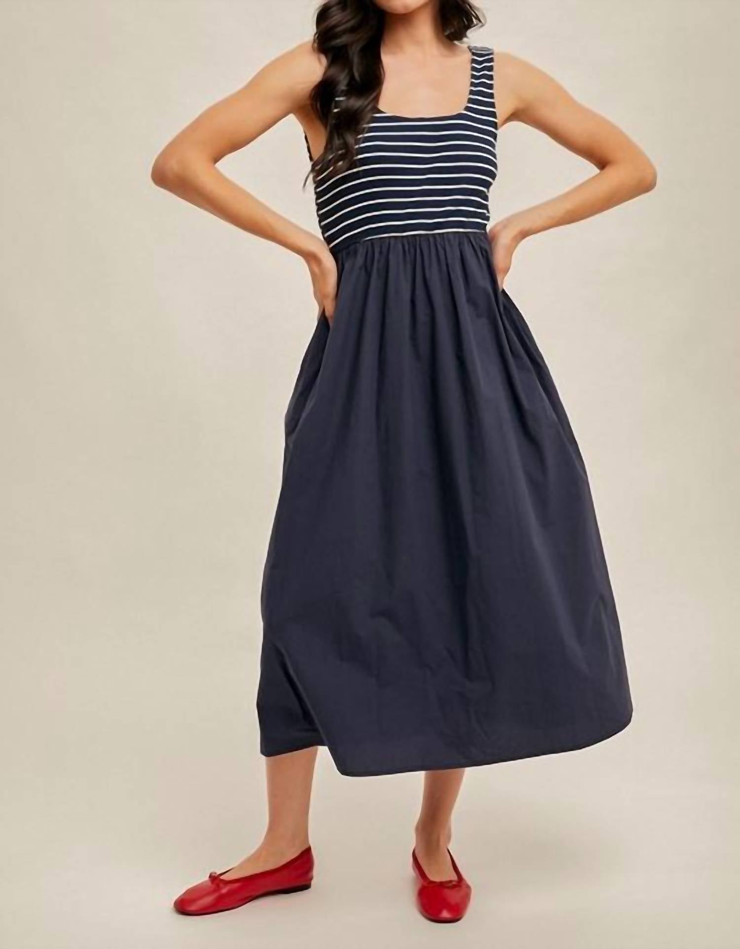 Hem & Thread - Ribbed Stripe Contrast Dress