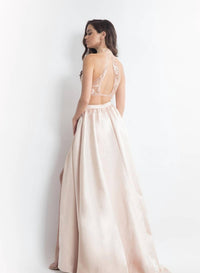 Rachel Allan - Beaded Matte Satin Two-piece Prom Dress