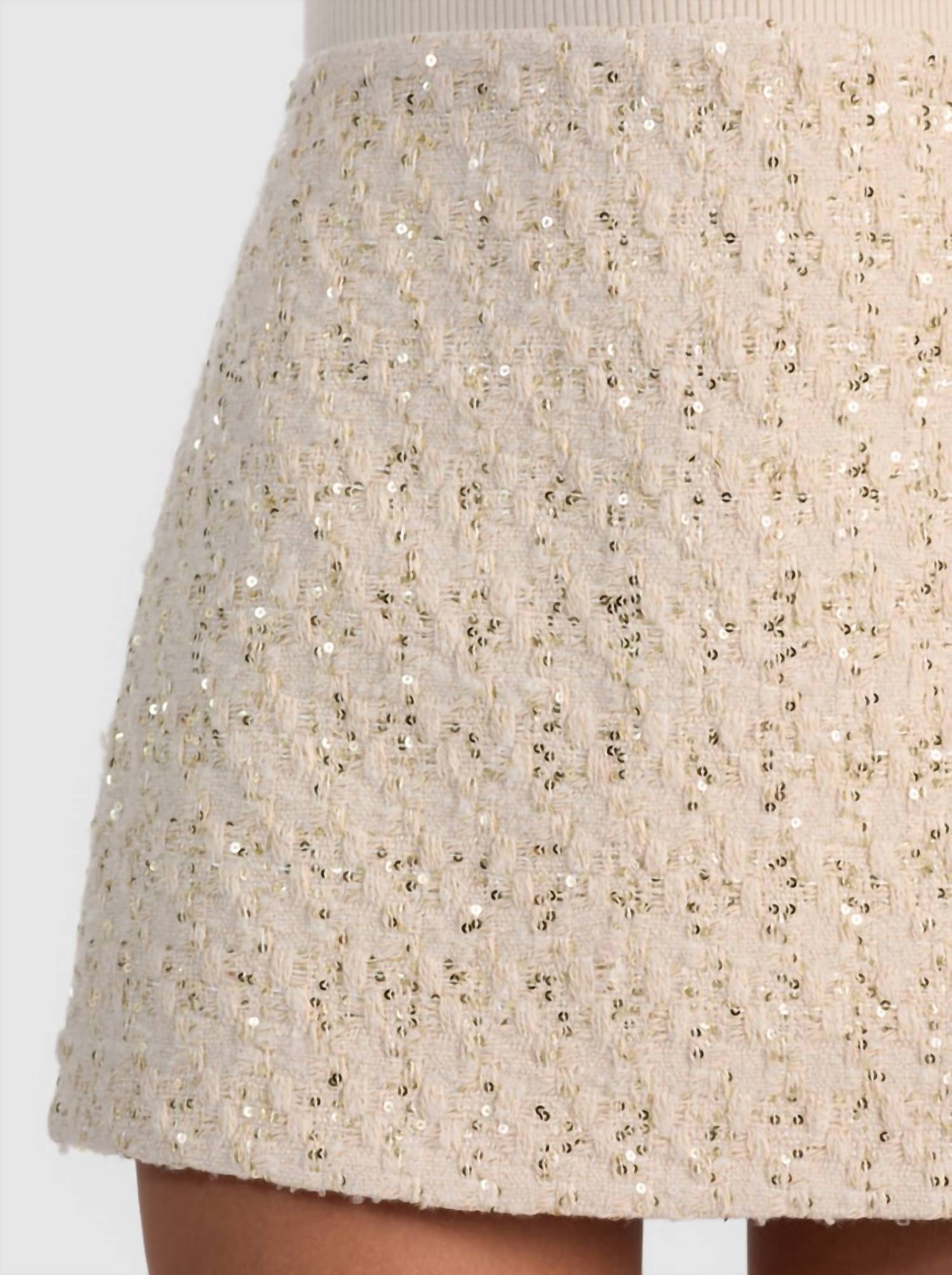 Alice + Olivia - Rubi Embellished Tweed Mini Skirt