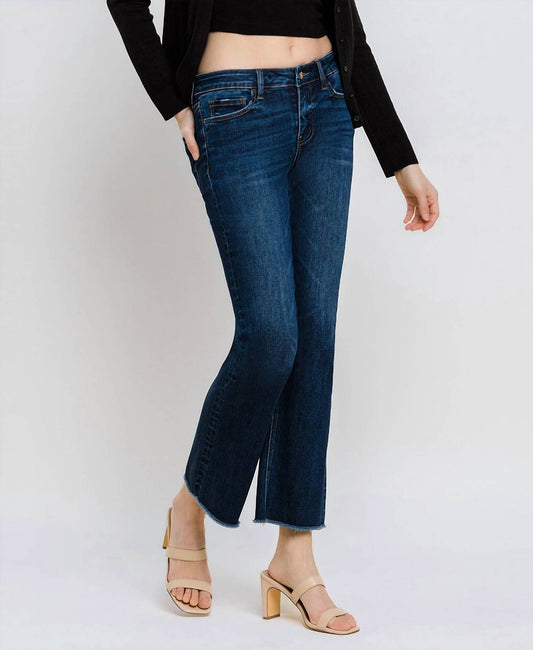 Lovervet - Mid Rise Raw Hem Kick Flare Jeans