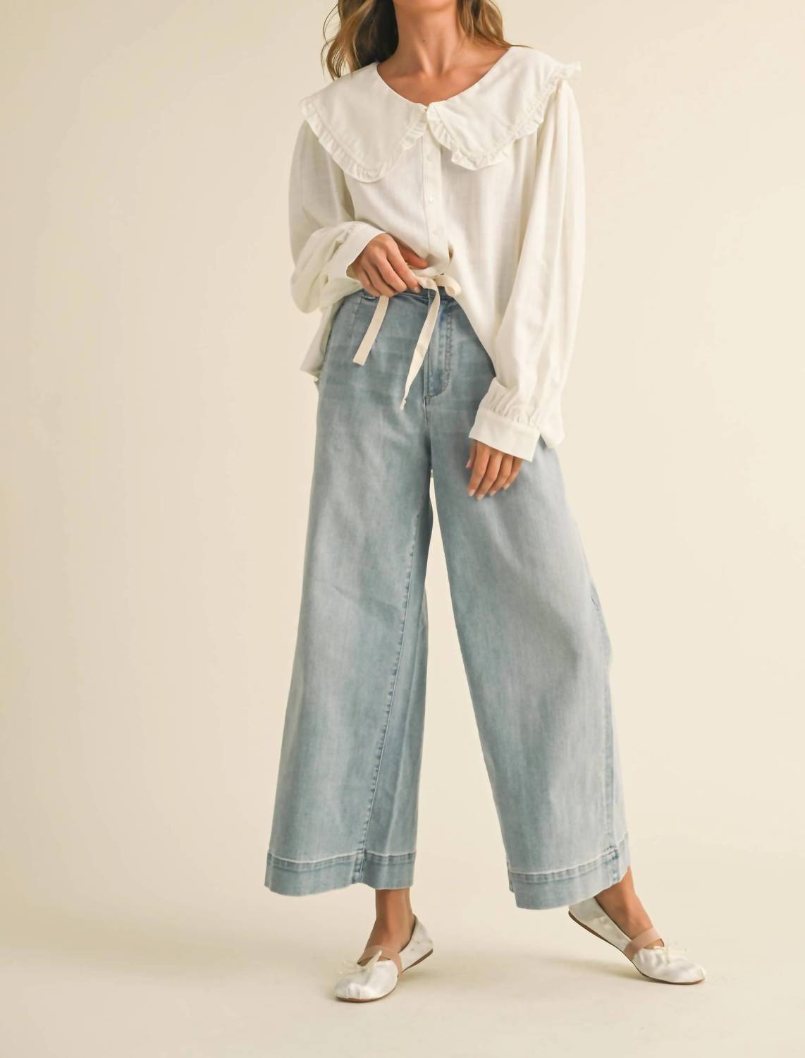 Miou Muse - Cindy Washed Denim Pants