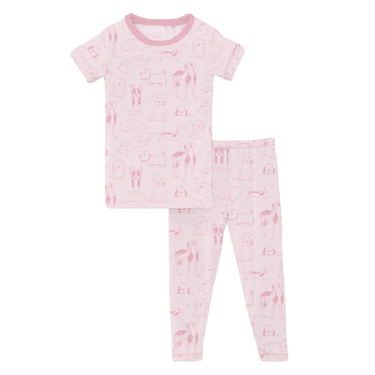 Kickee - Girl's Short Sleeve Pajama Set