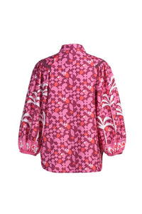 EMILY LOVELOCK Edie Top in cranberry juice - women's shirt - alternate view