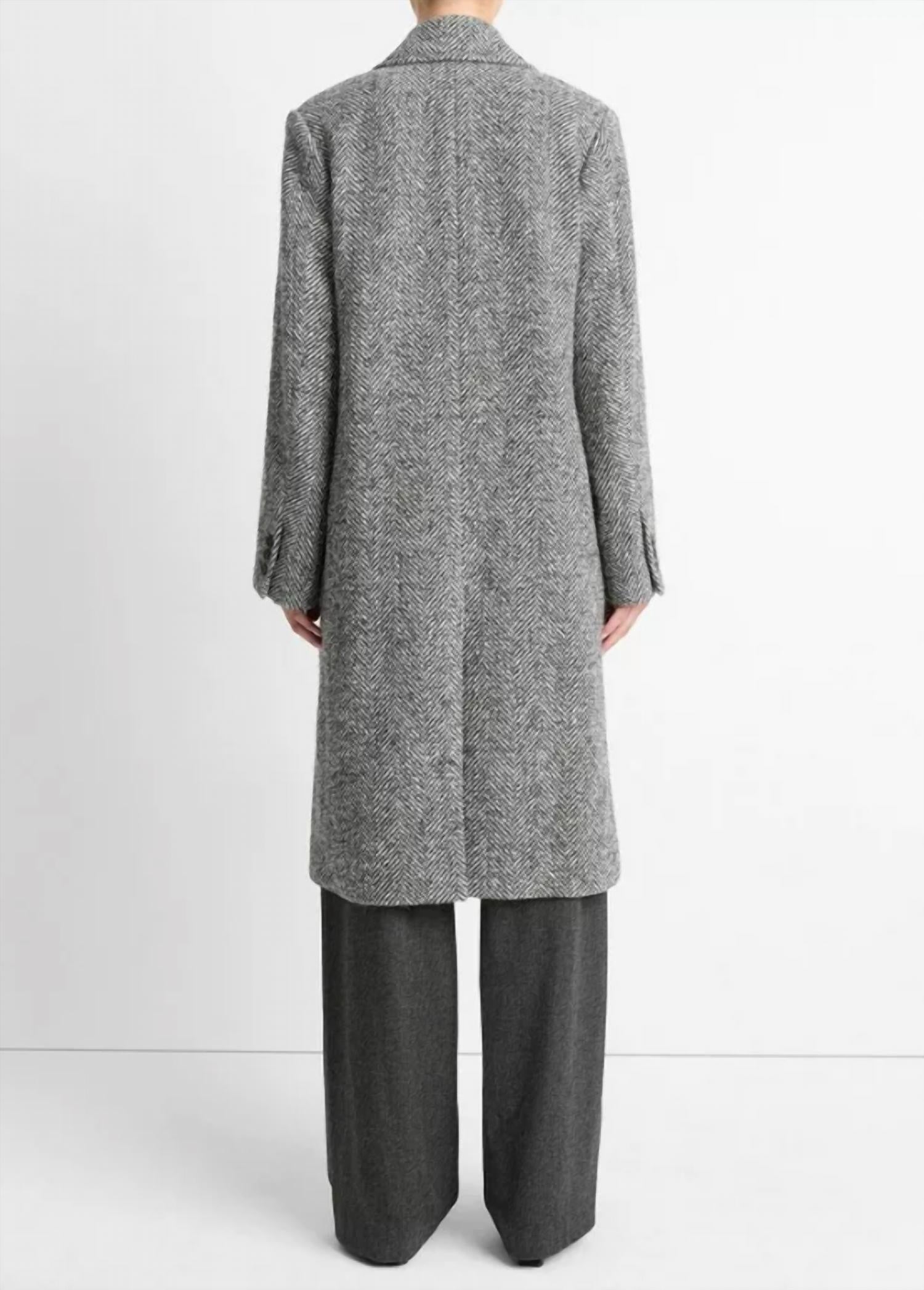 Vince - Herringbone Double Breasted Coat