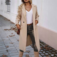 Uzwholesale - Midi Lapel Collar Cardigan Coat