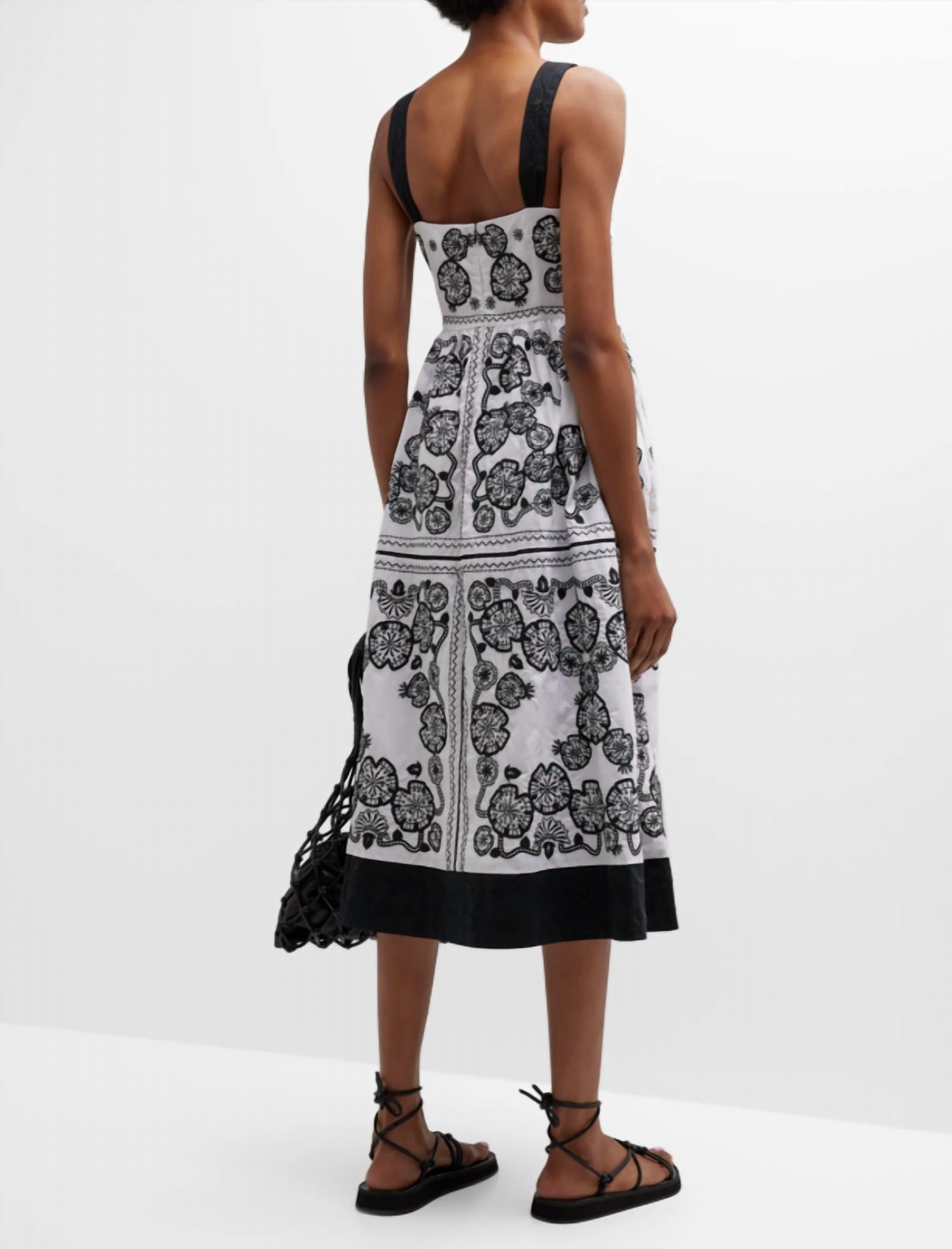 Mel Embroidered Midi Dress