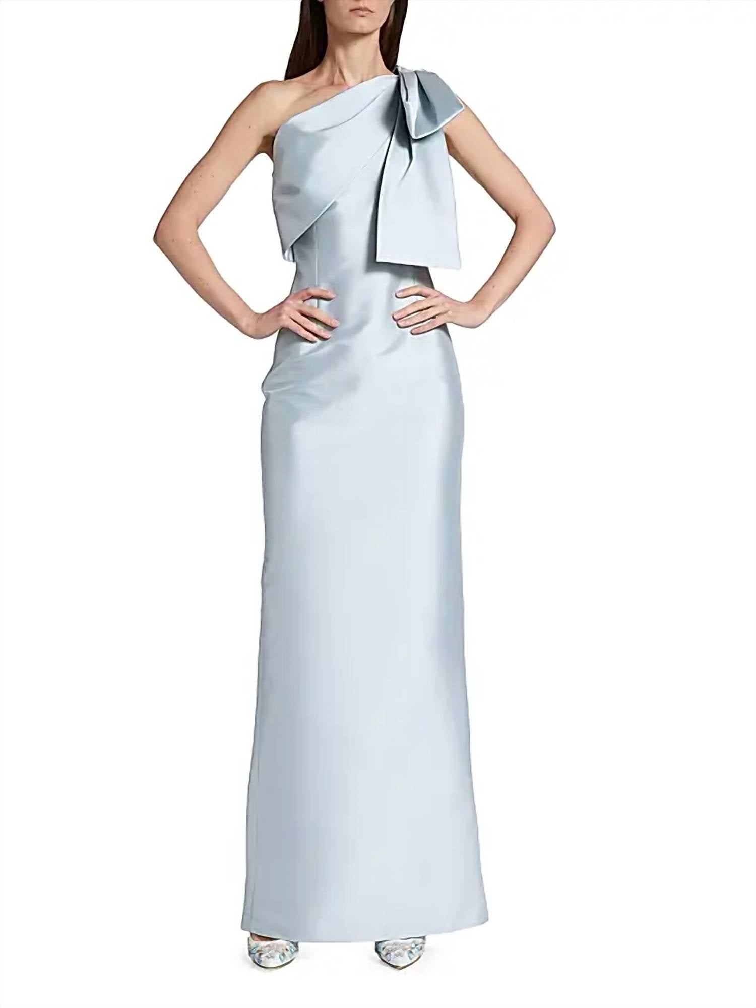 Sachin & Babi - Bonnie Satin One-shoulder Gown