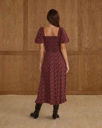 Rylee + Cru Button Slit Skirt in harvest berry - women's skirt - detail view
