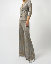 Joseph Ribkoff - Foiled Knit Faux Wrap Top