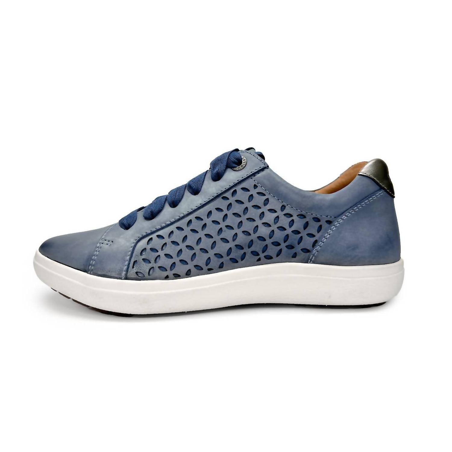Aetrex Women's Courtney Lace Up Sneakers in blue cutout - women's sneaker - alternate view