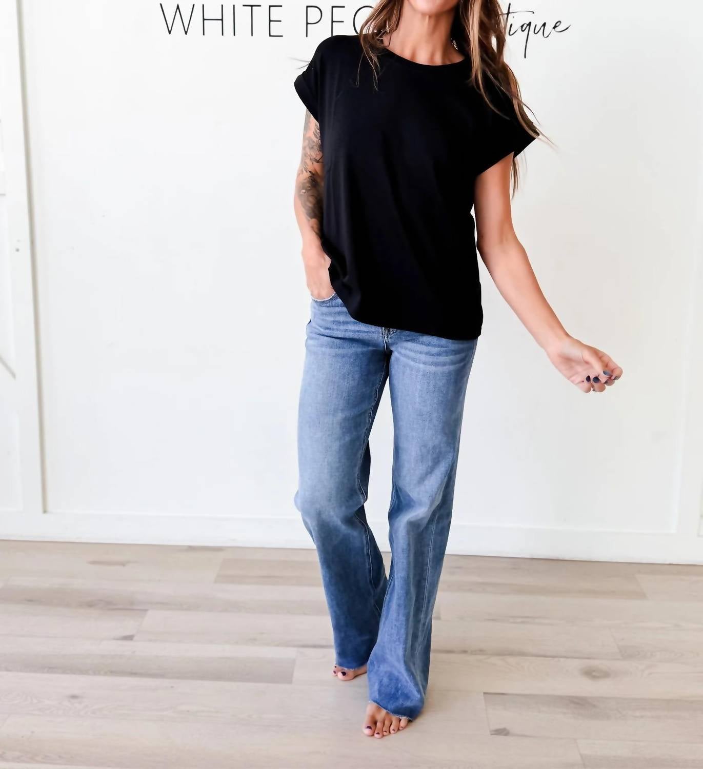 Risen - Mid Rise Tc Straight Jeans