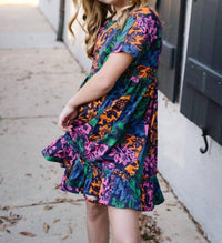 Briton Court - Girl's Ollie Floral Colorblock Dress