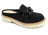 Pierre Dumas Women's Mora Slide On Shoes in black suede - women's shoe