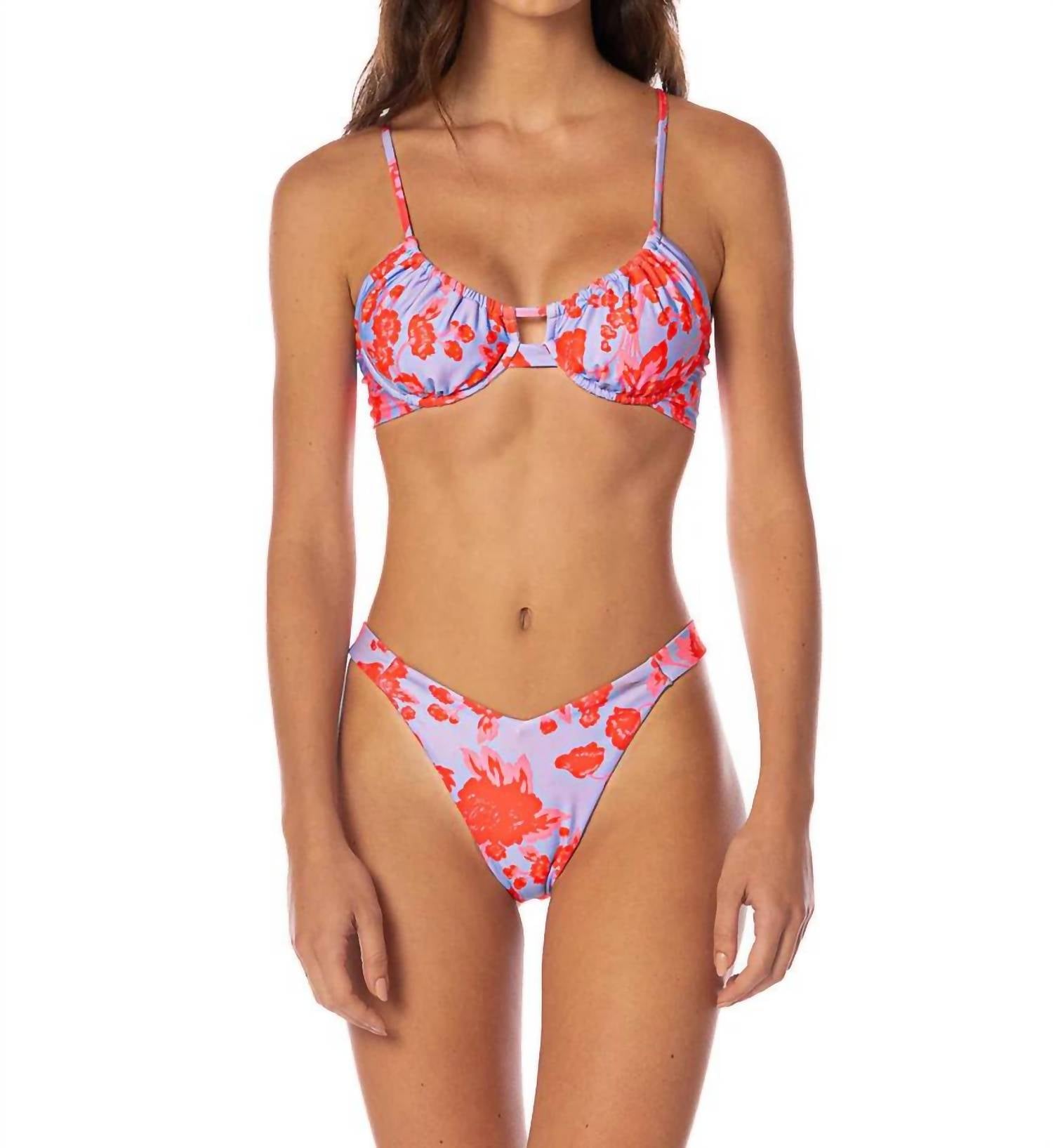 MAAJI Reversible Waikiki Regular Rise Double V Bikini Bottom in lavender dream - women's swimwear