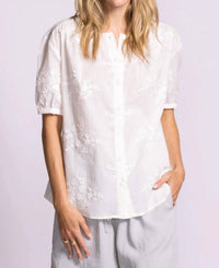 Pink Martini - Elena Short-sleeve Button-up Top