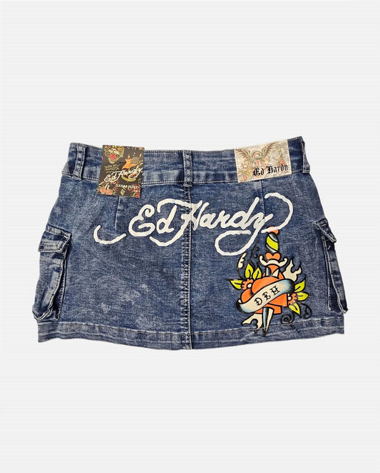 Ed Hardy - Women's Heart Dagger Cargo Skirt