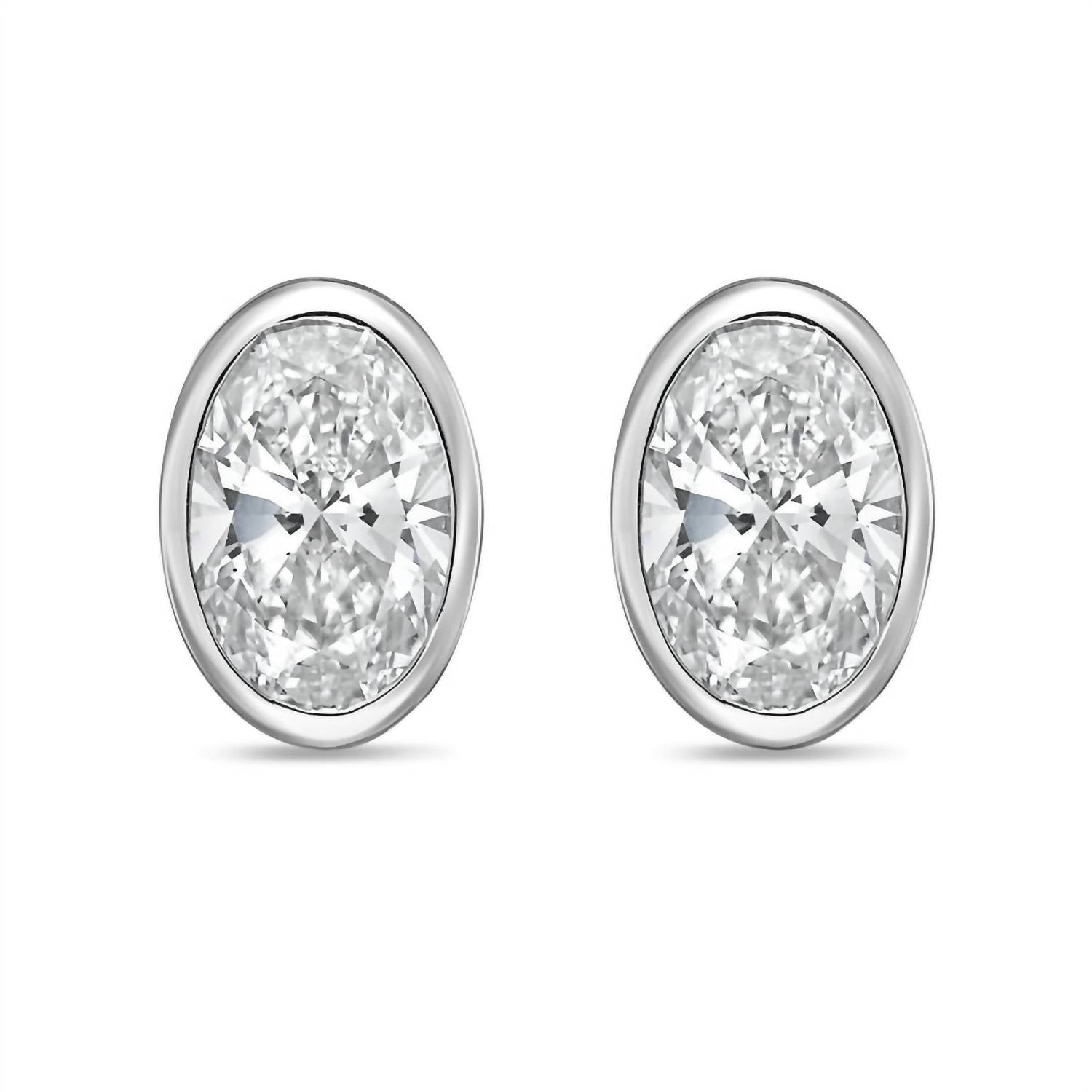 Diana M Jewels - Women's Oval Lab-grown Diamond Stud Earrings (15.00 Tcw) - Grand