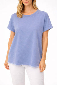 Zenana - French Terry Acid Washed T Shirt