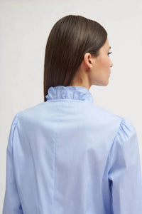 Tinta & Bariloche Celeste Ruffle Front Blouse in blue - women's blouse - alternate view