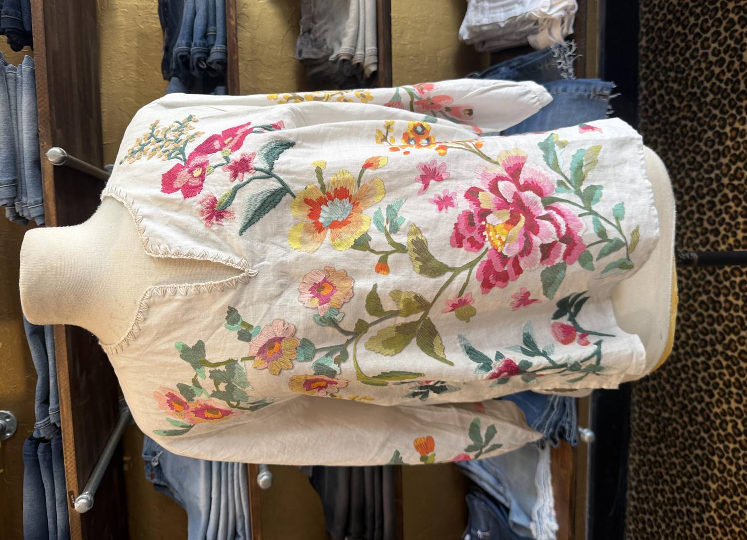 Johnny Was - Split neck linen blouse