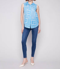 Charlie B - Bluebell Cotton Tie Top