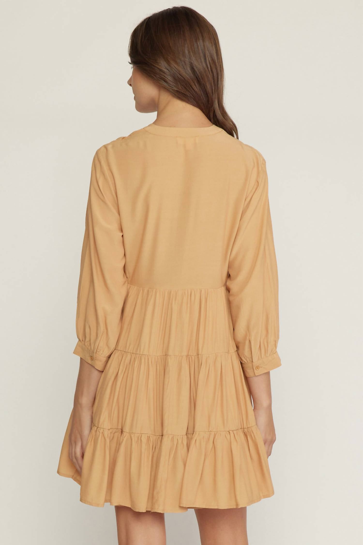Entro - Floral Embroidered Tiered Dress