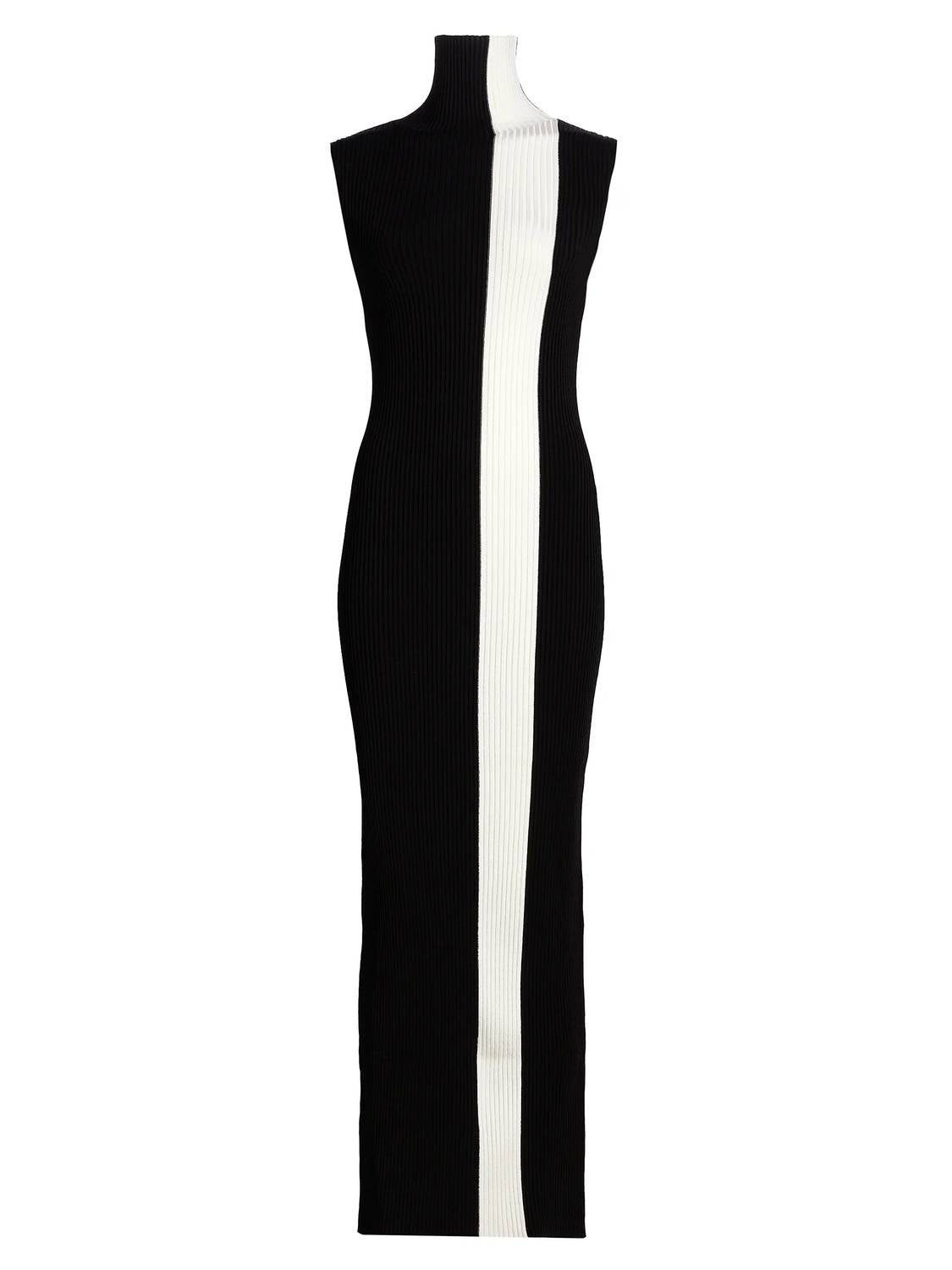 Nonchalant Label - Estella Rib Knit Striped Sleeveless Column Maxi Dress