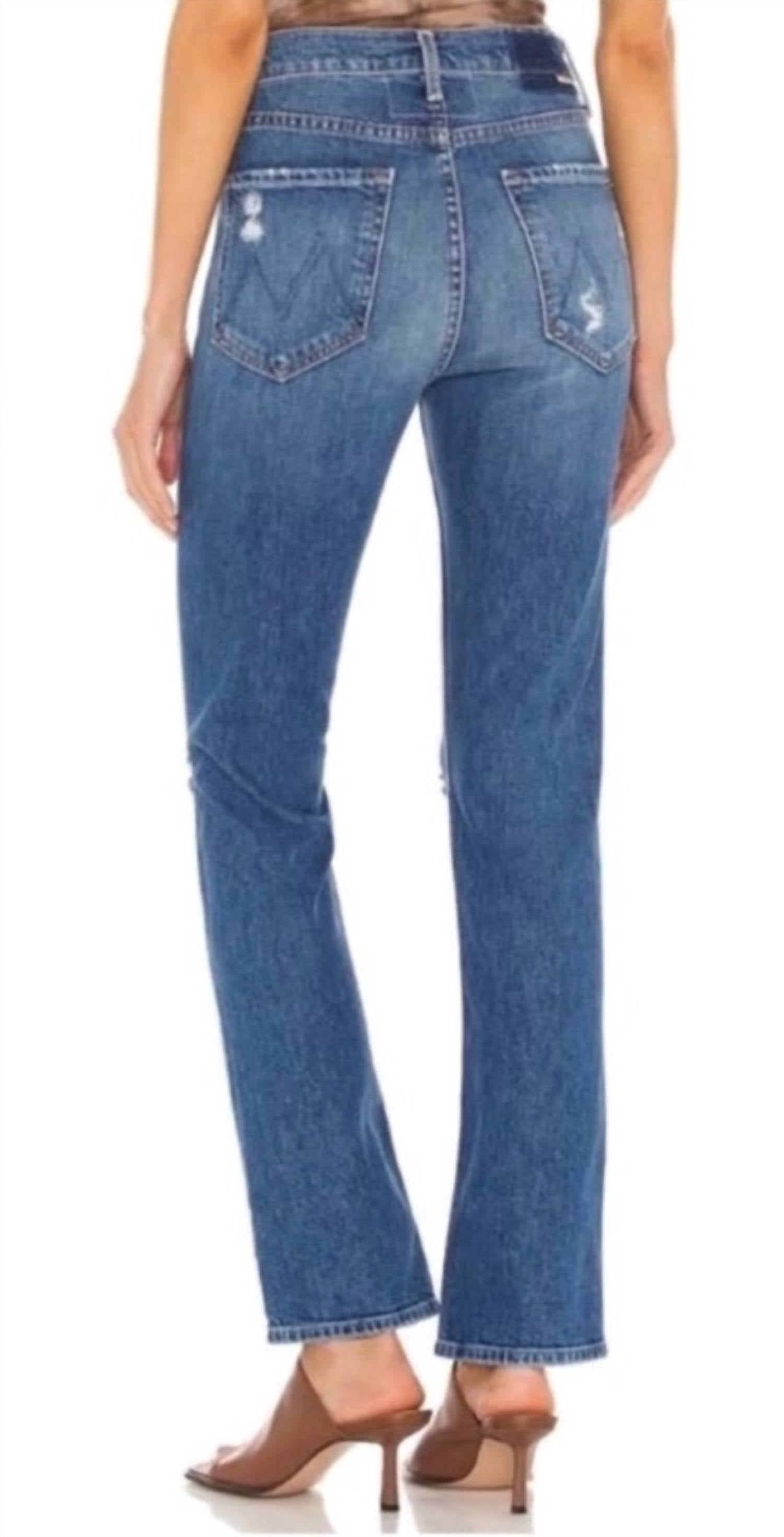 Mother Women's Superior High Waisted Rider Skimp Jeans in blue - women's jeans - detail view
