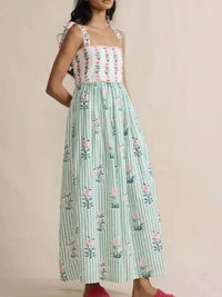 Rosa Clothing - Floral Flare Bow Tie Dress