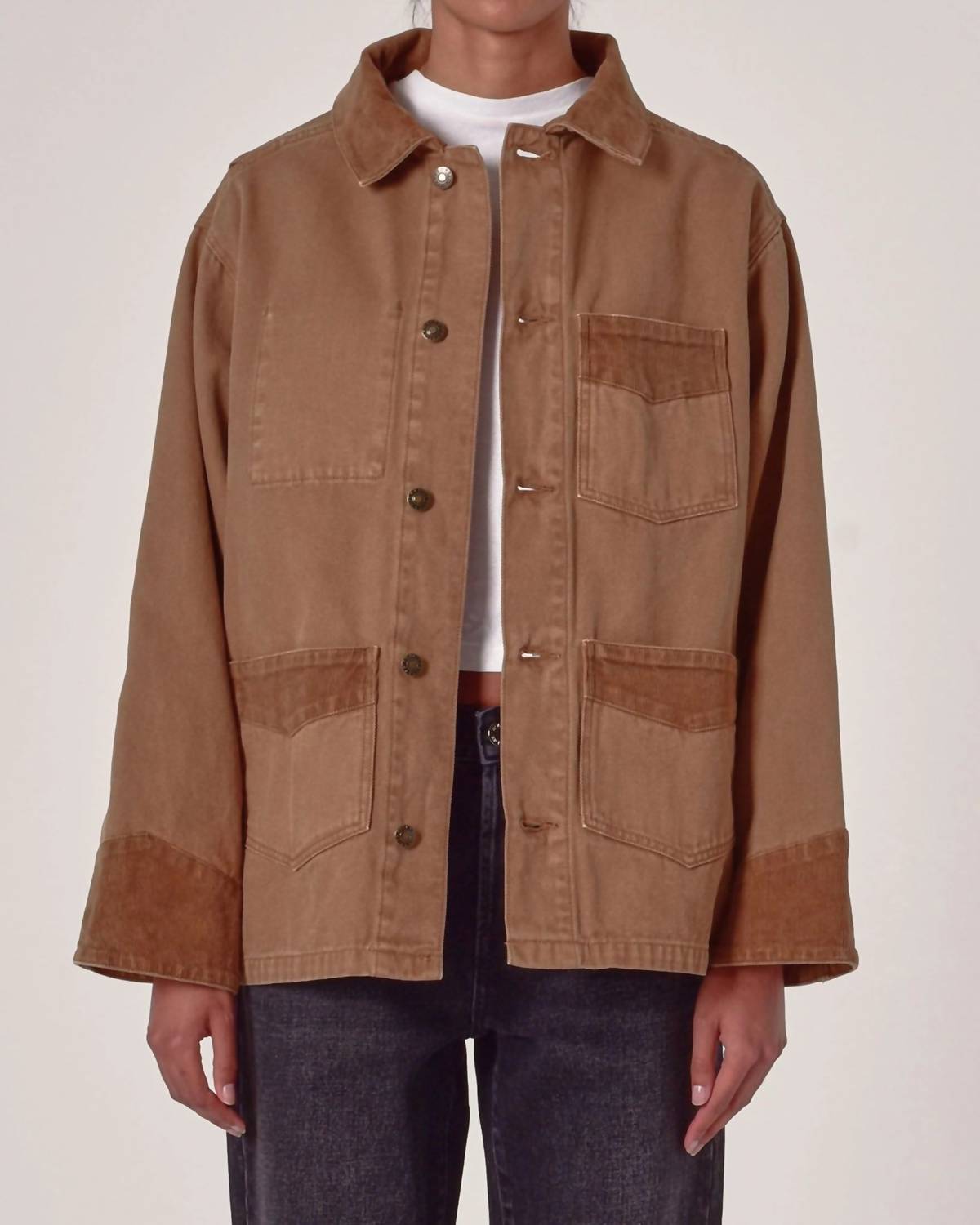 ROLLA'S Corduroy Barn Jacket in washed cocoa - women's jacket