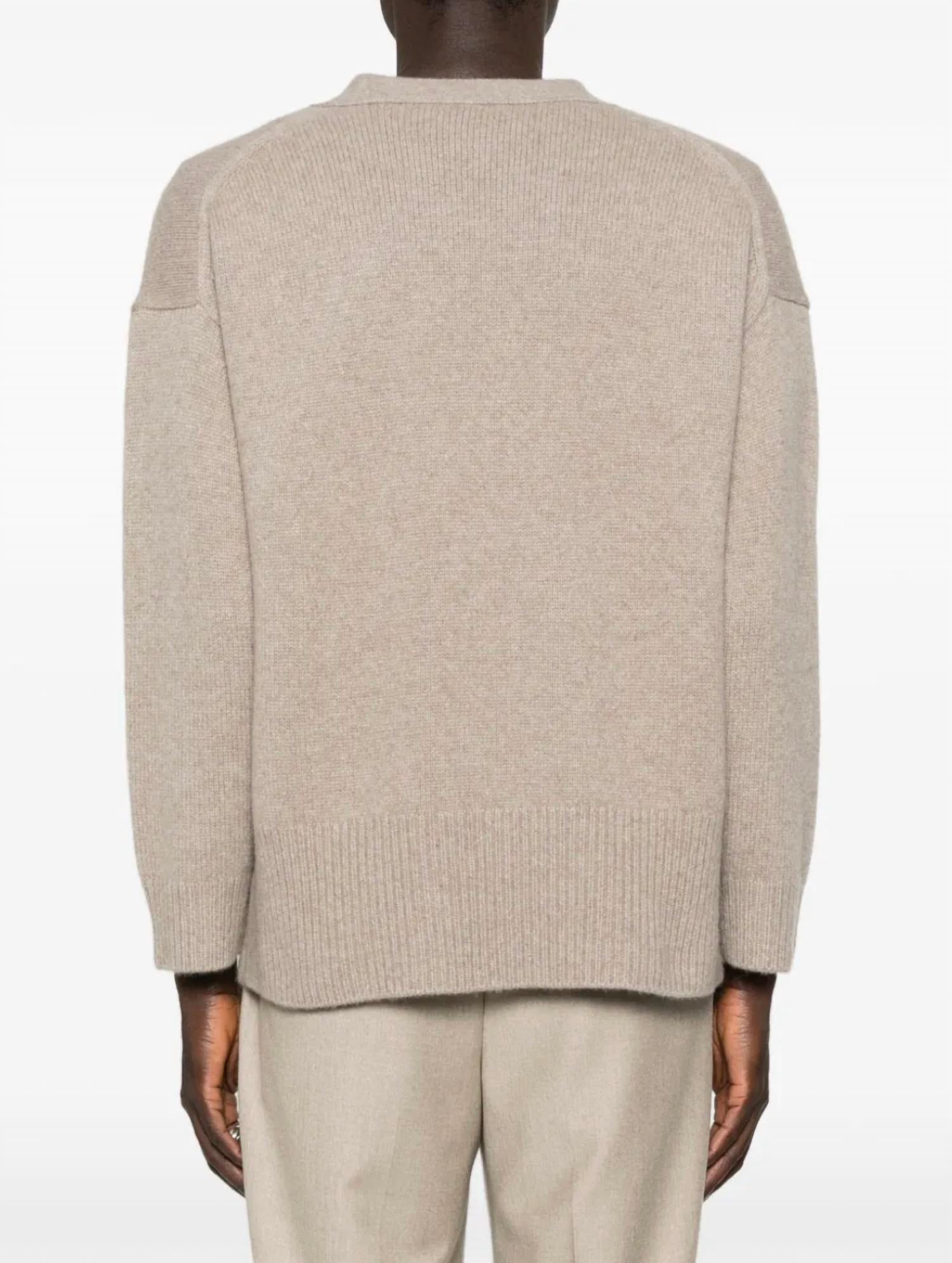 arch4 Cashmere Cedar Rise Cardigan in beige melange - men's sweater - view 4