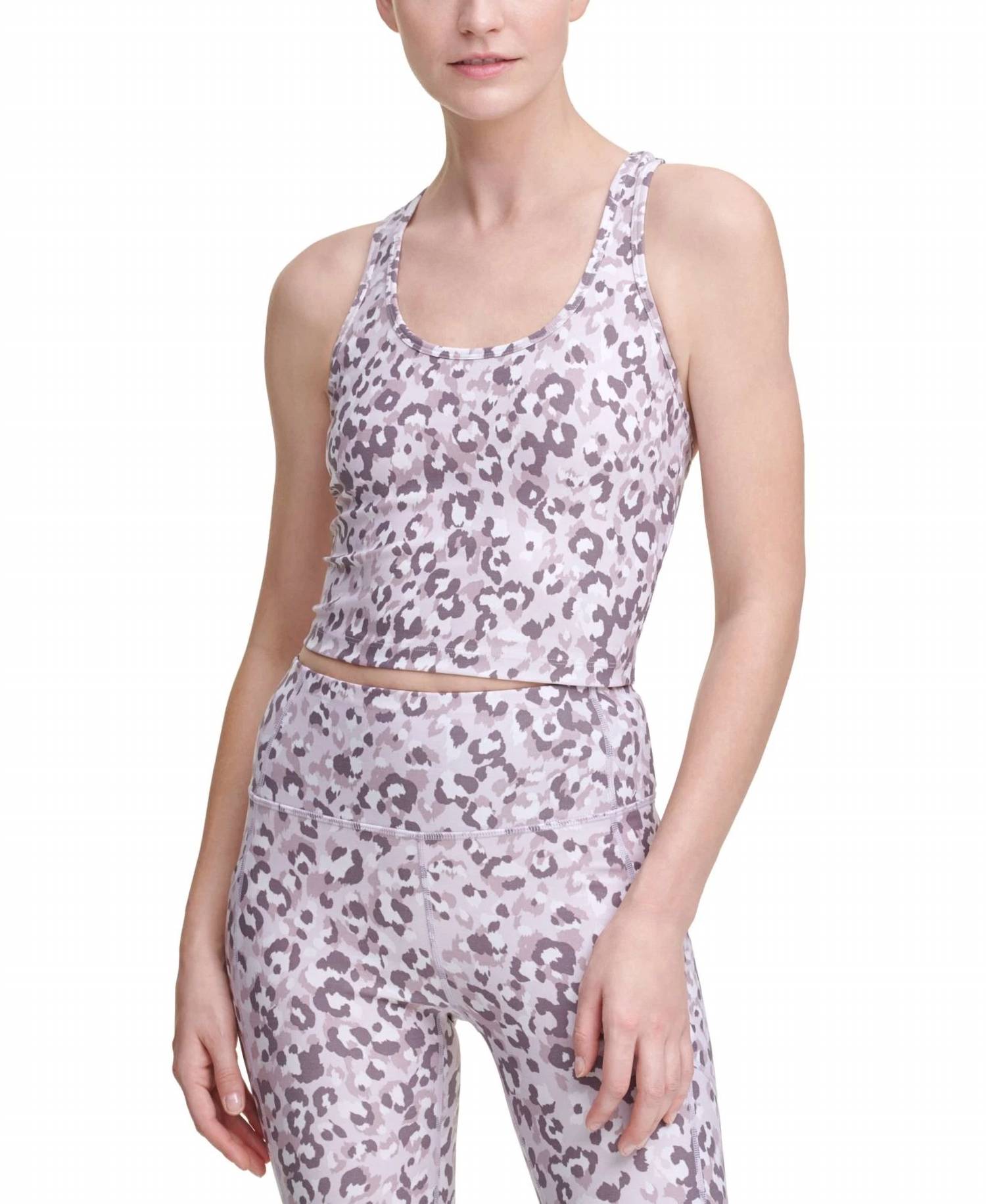 Calvin Klein - Activewear Performance Printed Racerback Cropped Tank Top