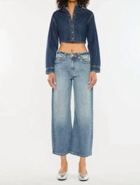 Kancan - Mid Rise Loose Barrel Fit Jeans