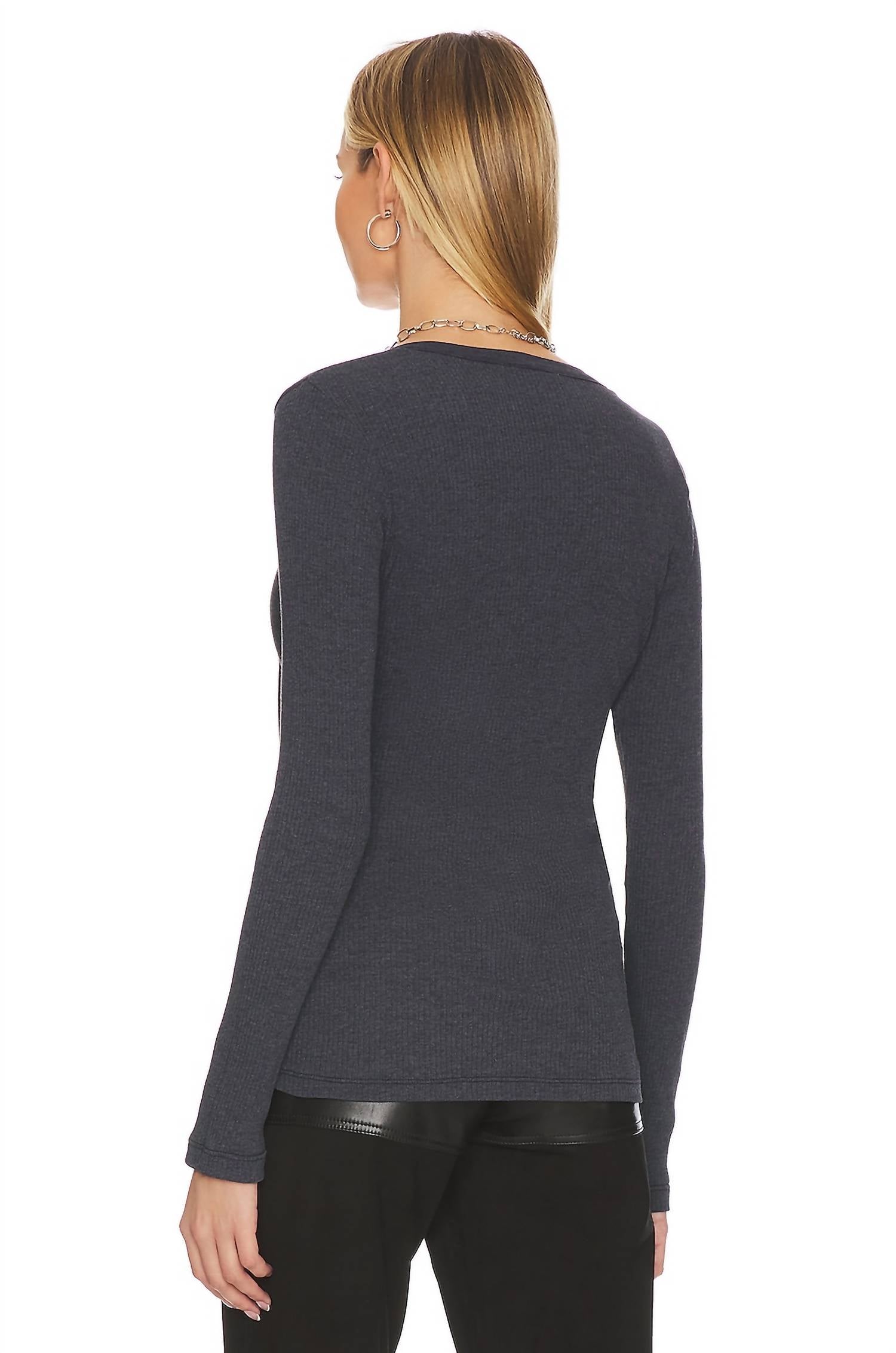James Perse - Deep V Long Sleeve Rib Top