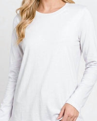 Zenana - Cotton Crewneck Long Sleeve Tee