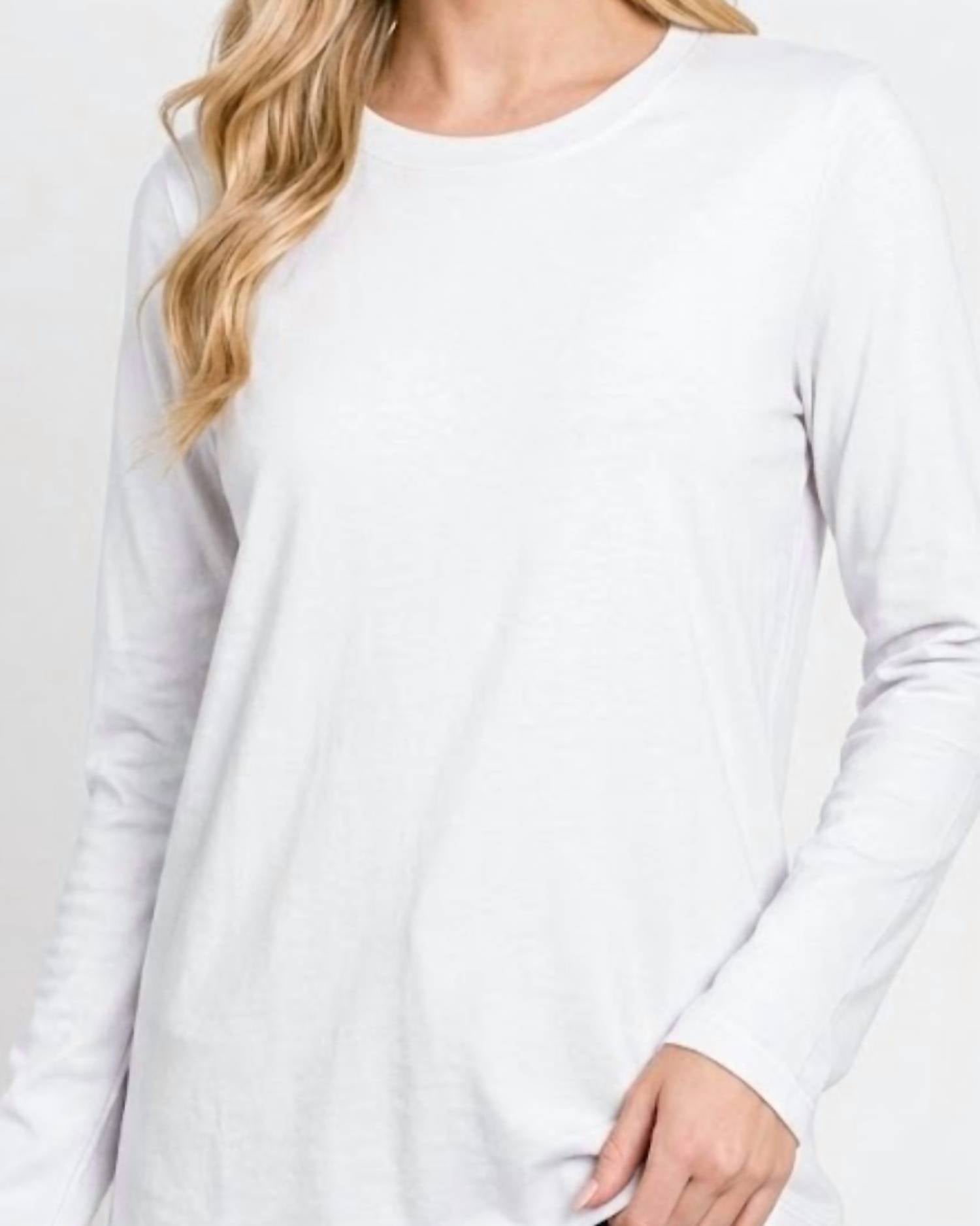 Zenana - Cotton Crewneck Long Sleeve Tee