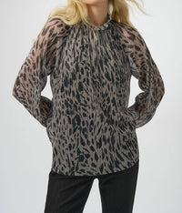 Joseph Ribkoff - Animal Print Pullover With Jewel Embellishment