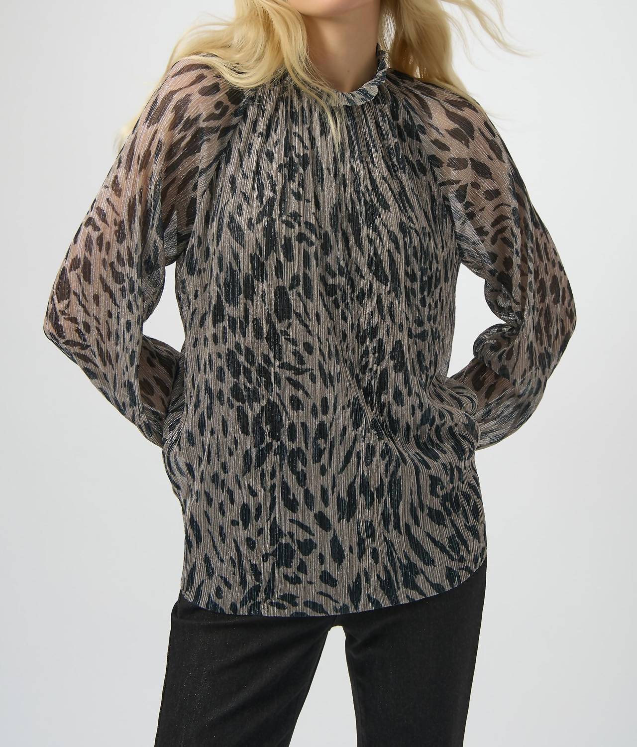 Joseph Ribkoff - Animal Print Pullover With Jewel Embellishment