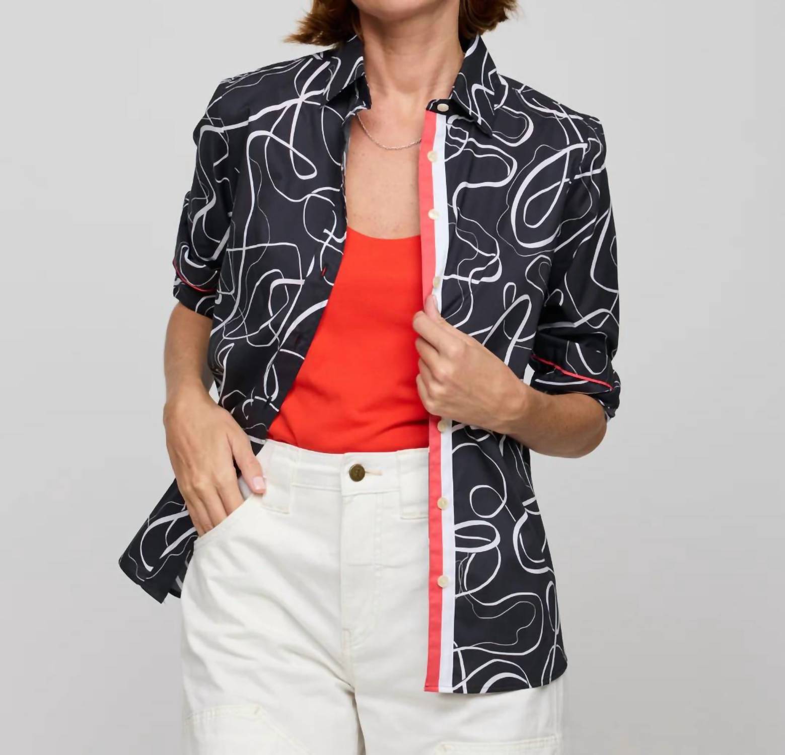 Hinson Wu - Long Sleeve Ribbon Print Reese Blouse