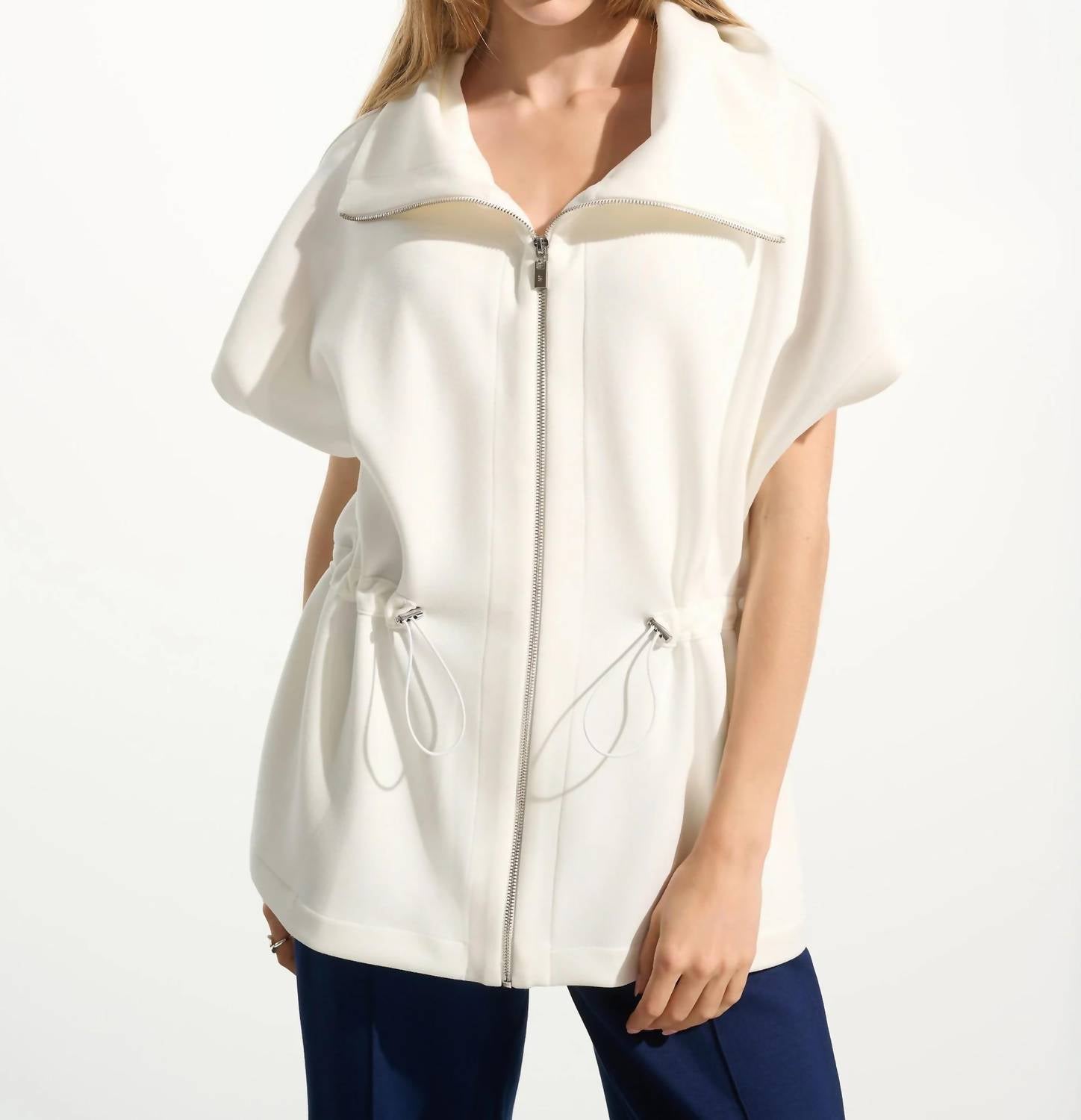 Joseph Ribkoff - Scuba Jersey Boxy Jacket With Drawstring Waist