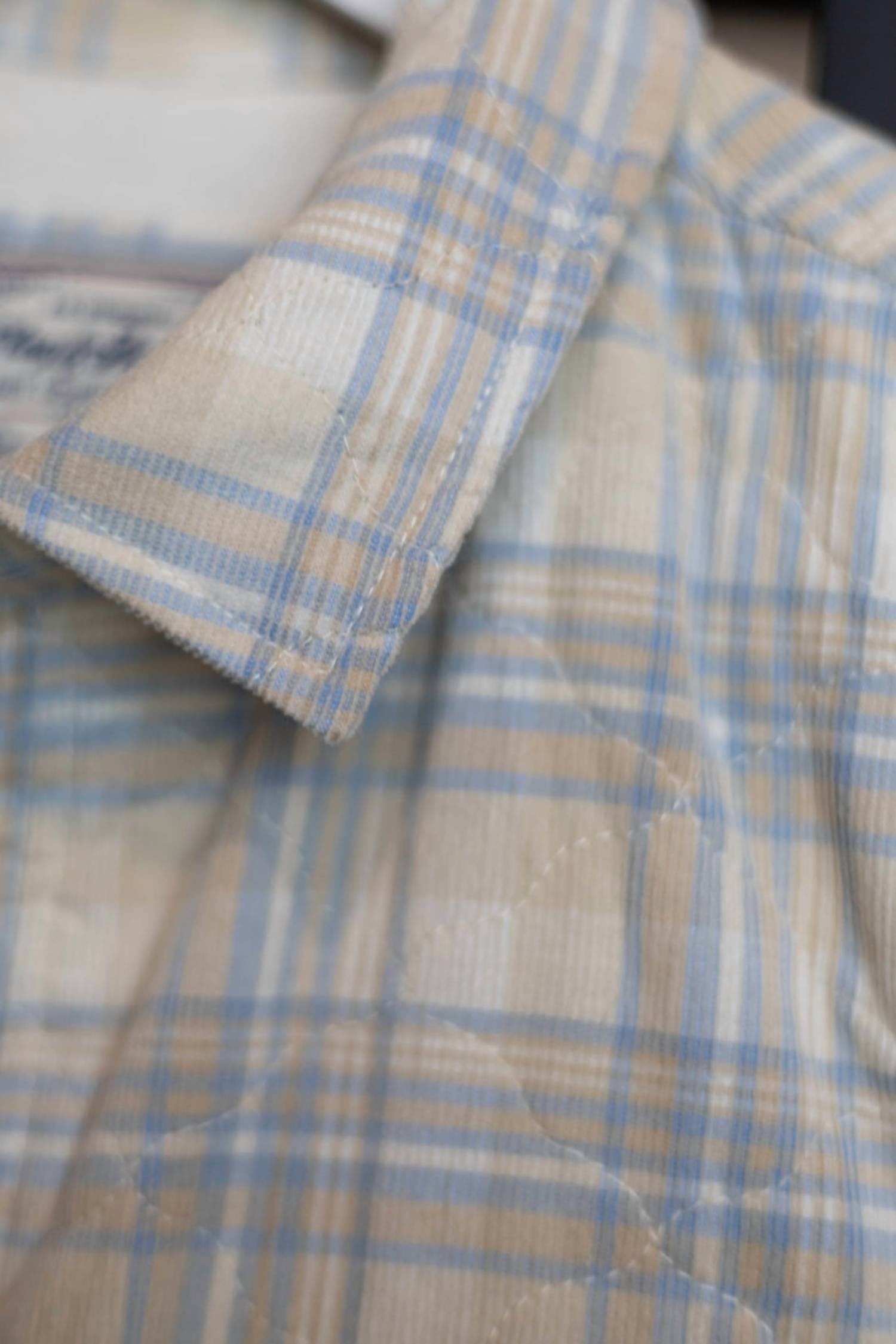 Flags & Anthem Bellaire Quilted Overshirt in ivory blue - women's shirt - alternate view