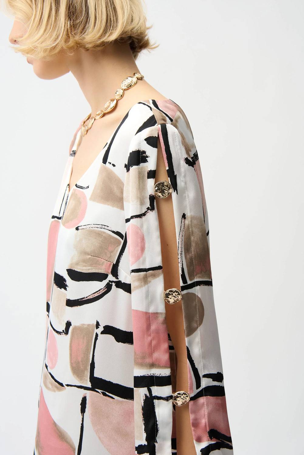 Joseph Ribkoff - Abstract Slit Sleeve Shift Dress