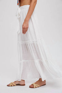 Bluivy - Tiered Ruffle Flowy Maxi Skirt