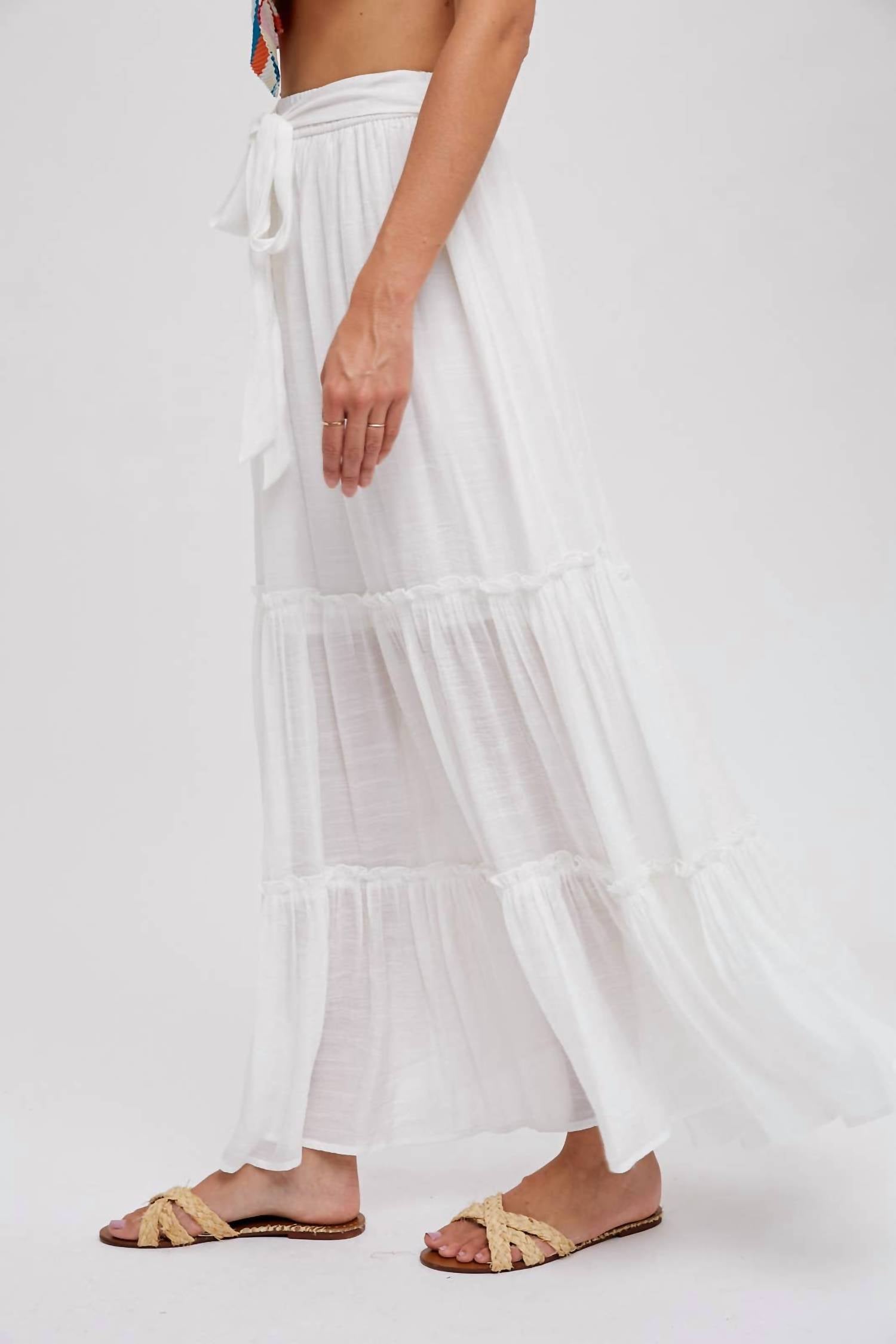 Bluivy - Tiered Ruffle Flowy Maxi Skirt