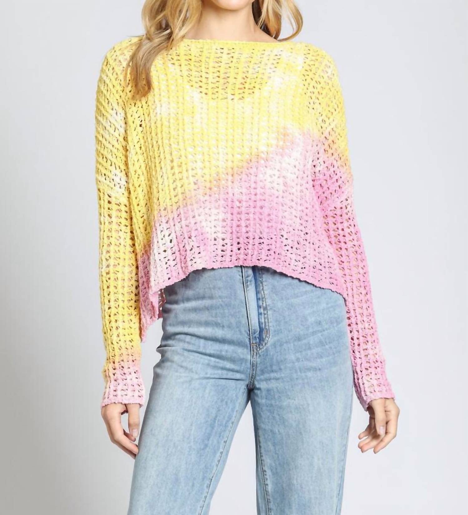 Apny - Ombré Open Stitch Cotton Blend Sweater