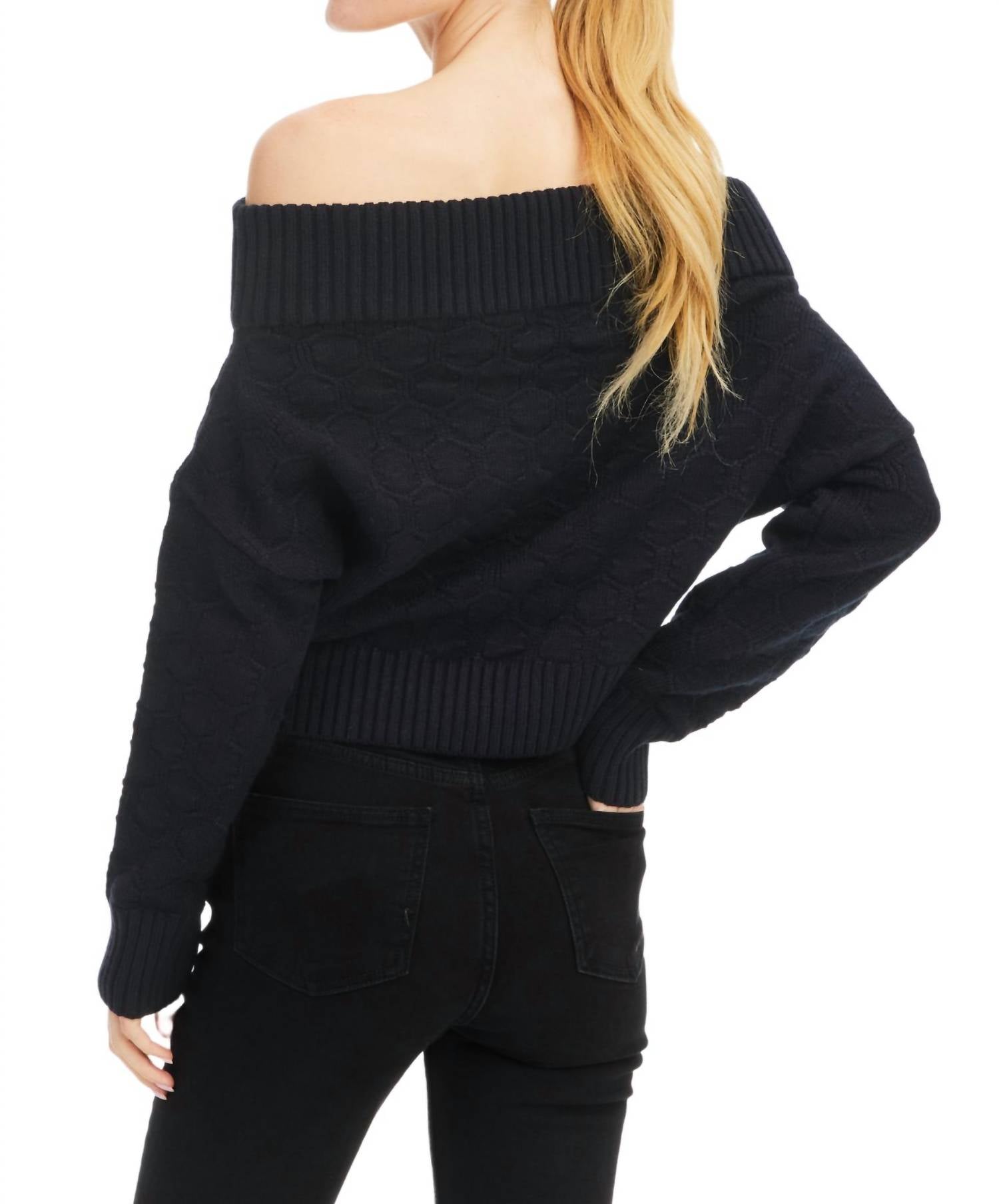 ALLISON NEW YORK Alba Sweater in black - women's sweater - alternate view