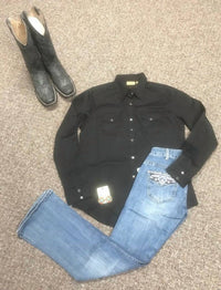 Wrangler - Long Sleeve Snap Front Western Cut Shirt