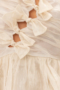Sofie The Label - Romance Bow Lurex Organza Mini Dress With Bow Details