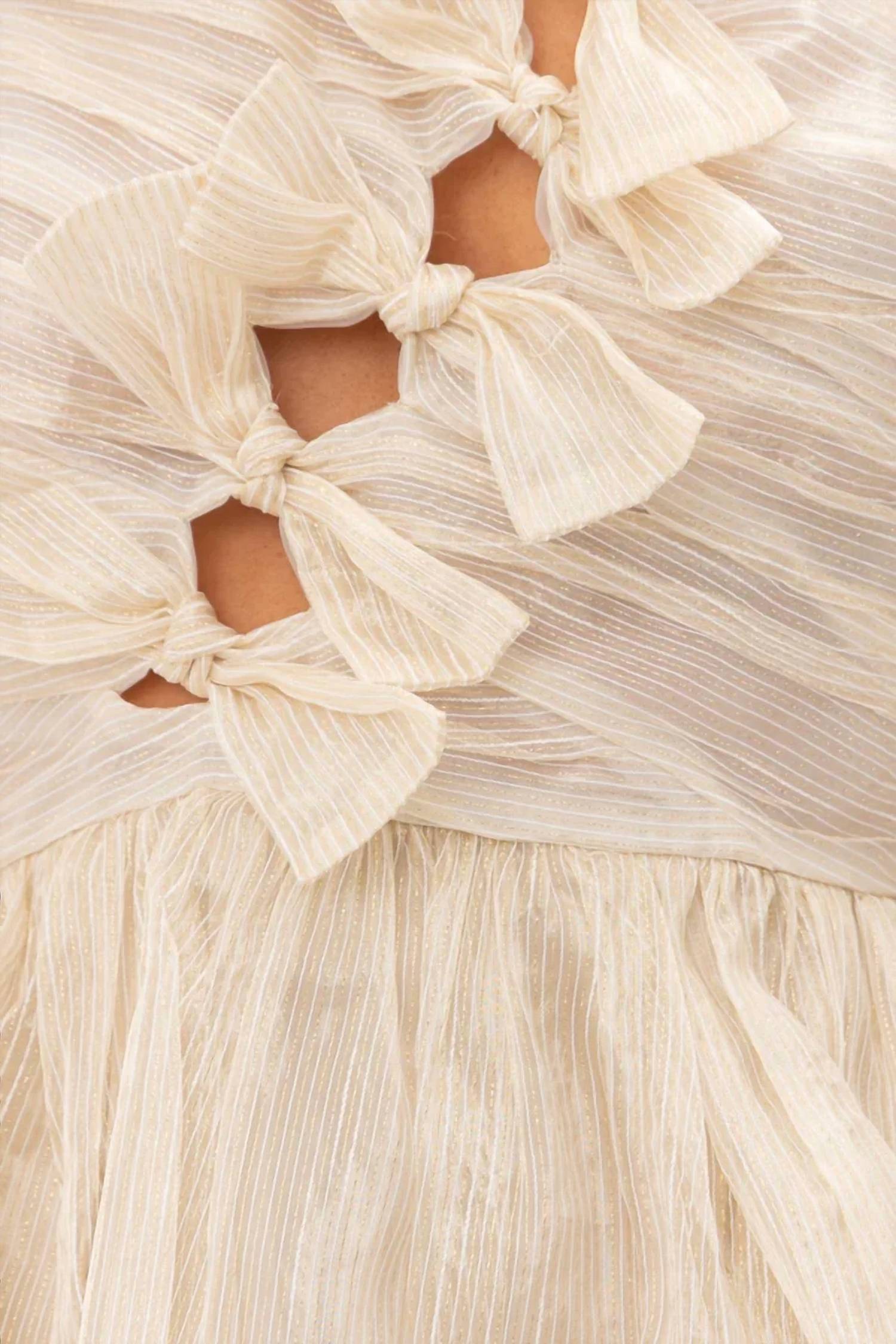 Sofie The Label - Romance Bow Lurex Organza Mini Dress With Bow Details
